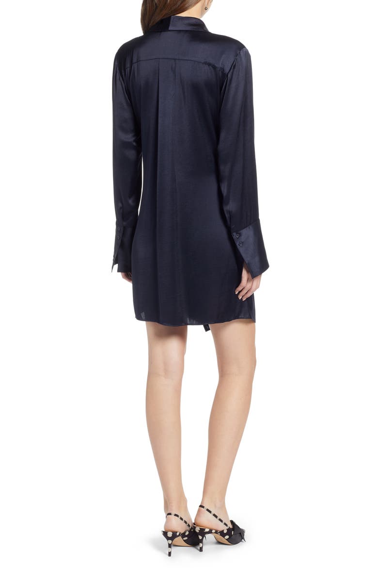 Tie Front Dress (Nordstrom Exclusive), Alternate, color, NAVY NIGHT