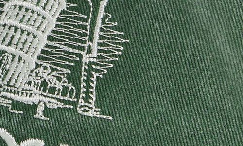 Palmes Tower Embroidered Adjustable Twill Baseball Cap In Green