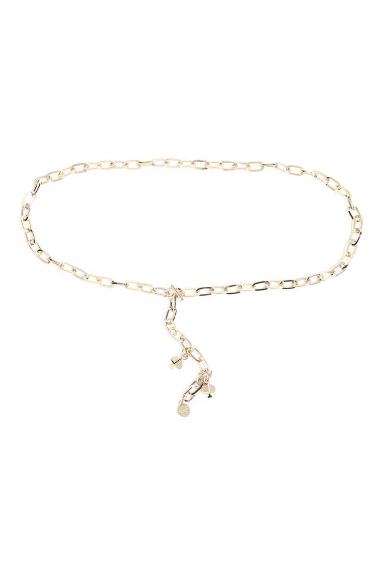 two-tone charm chain belt, Main, color, GOLD MULTI