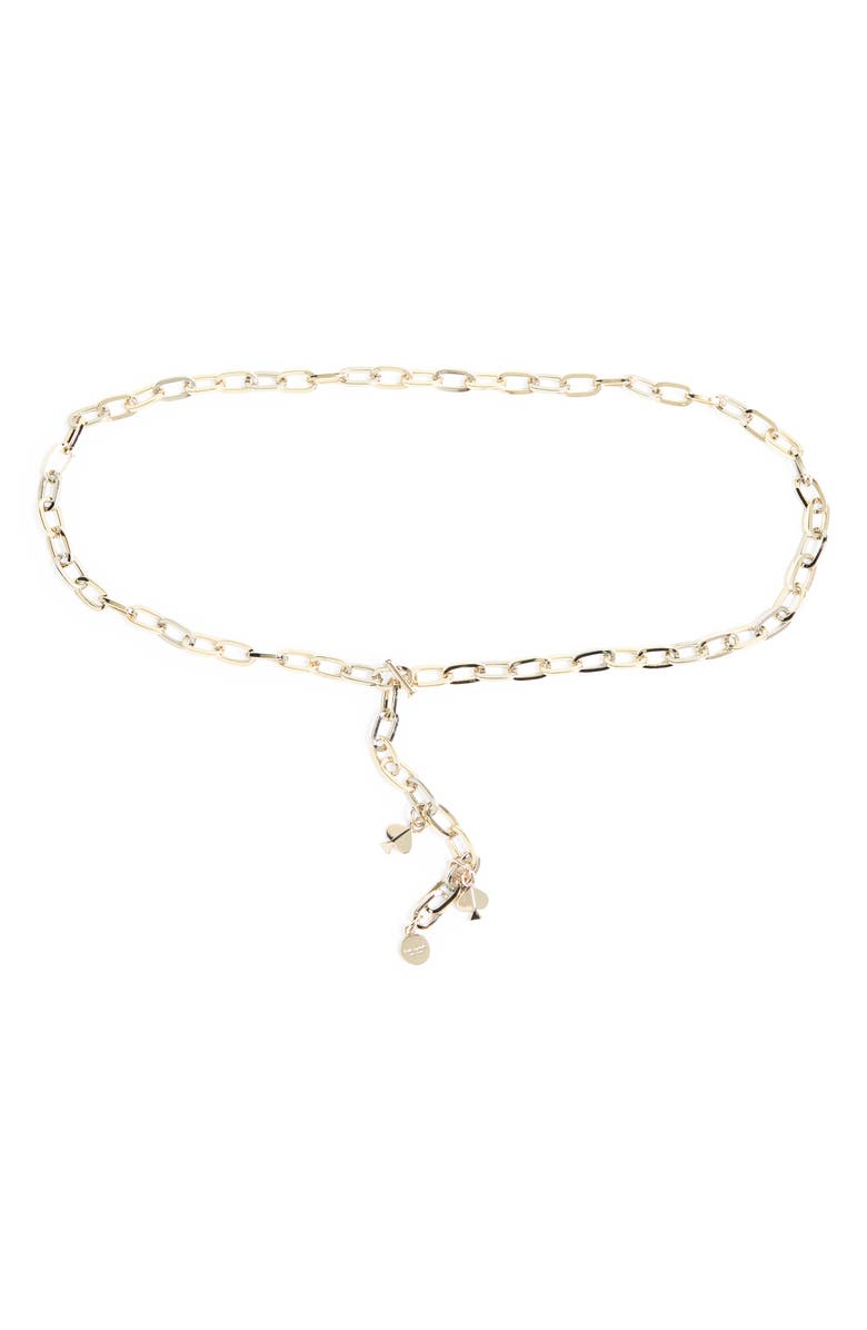 Kate Spade New York two-tone charm chain belt, Main, color, Gold Multi
