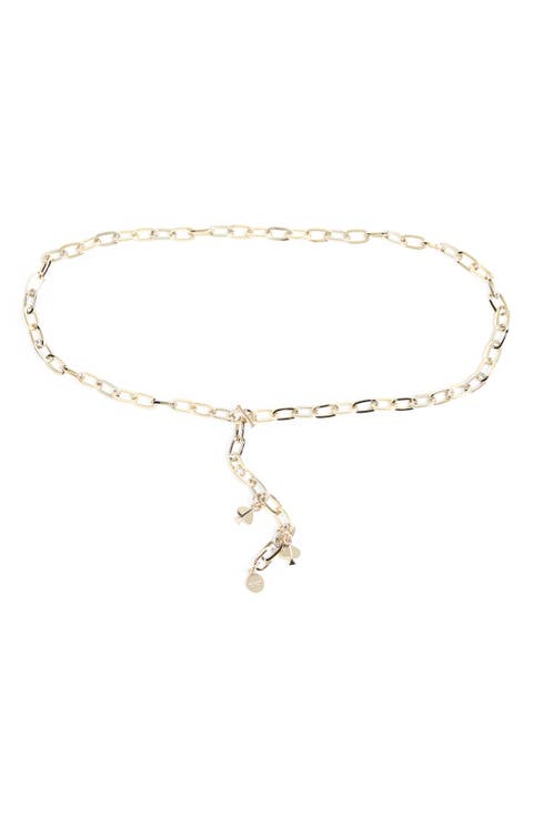 two-tone charm chain belt