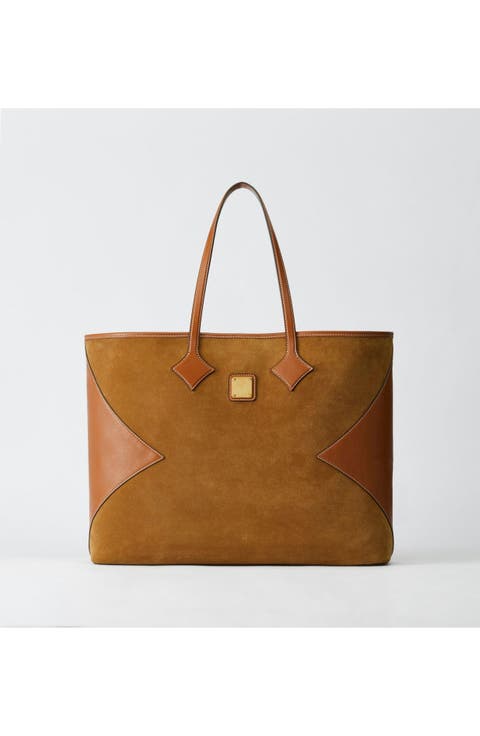 X-Large Dia Shopper in Calfskin Suede