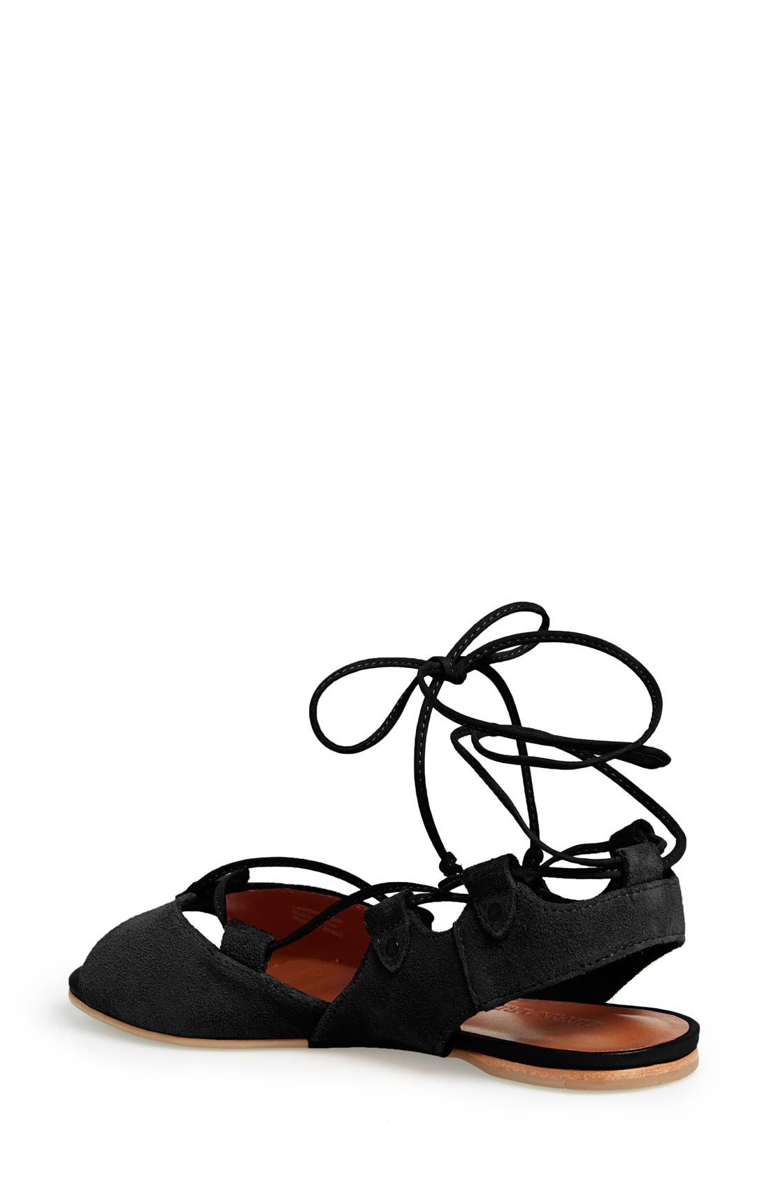 Olivia Lace-Up Sandal, Alternate, color, BLACK SUEDE