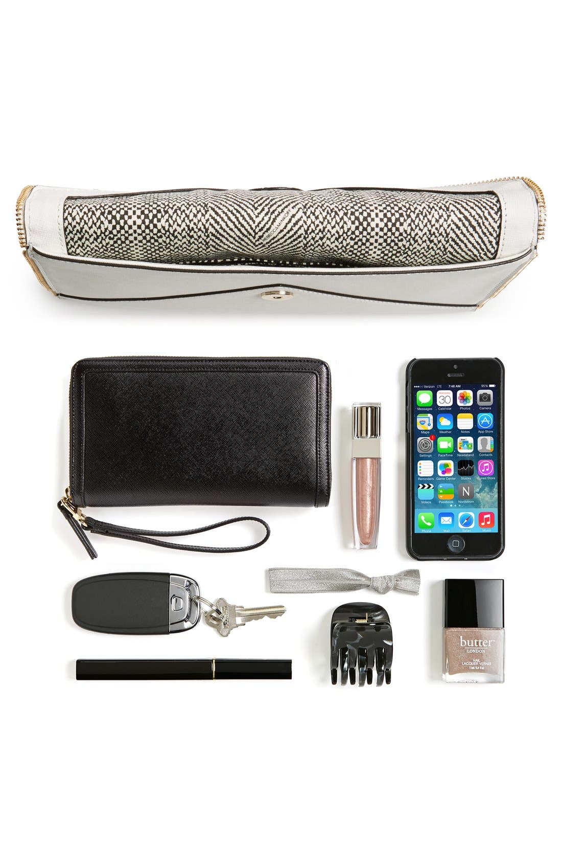 'Leo' Envelope Clutch, Alternate, color, WHITE