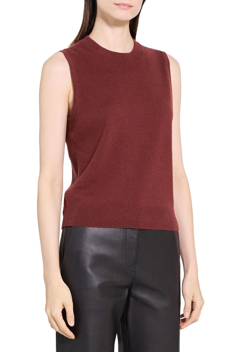 Theory Cashmere Sleeveless Sweater, Alternate, color, Oxblood Red - 2Py