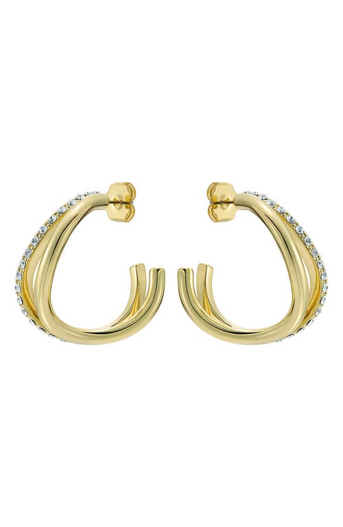 Ted Baker Large Wayva Pavé Crystal Hoop Earrings In Gold