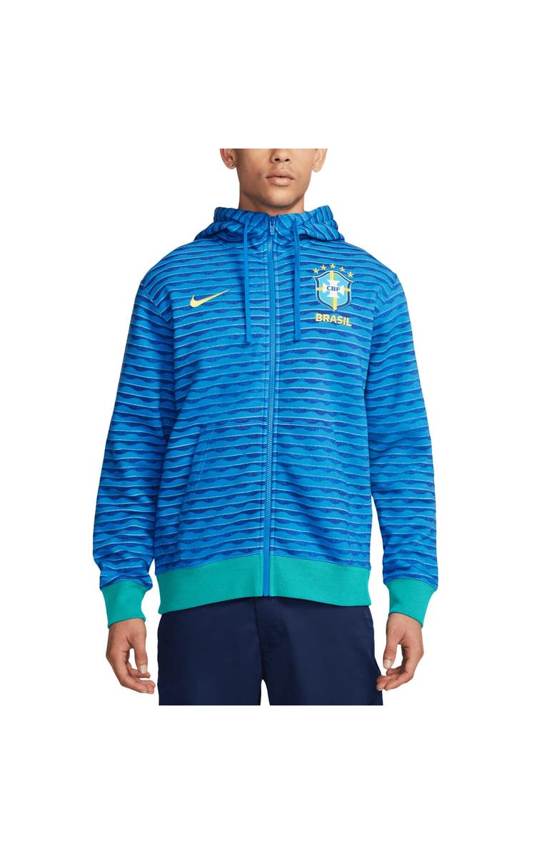 Nike Men's Nike Blue Brazil National Team Club Full-Zip Hoodie, Main, color,