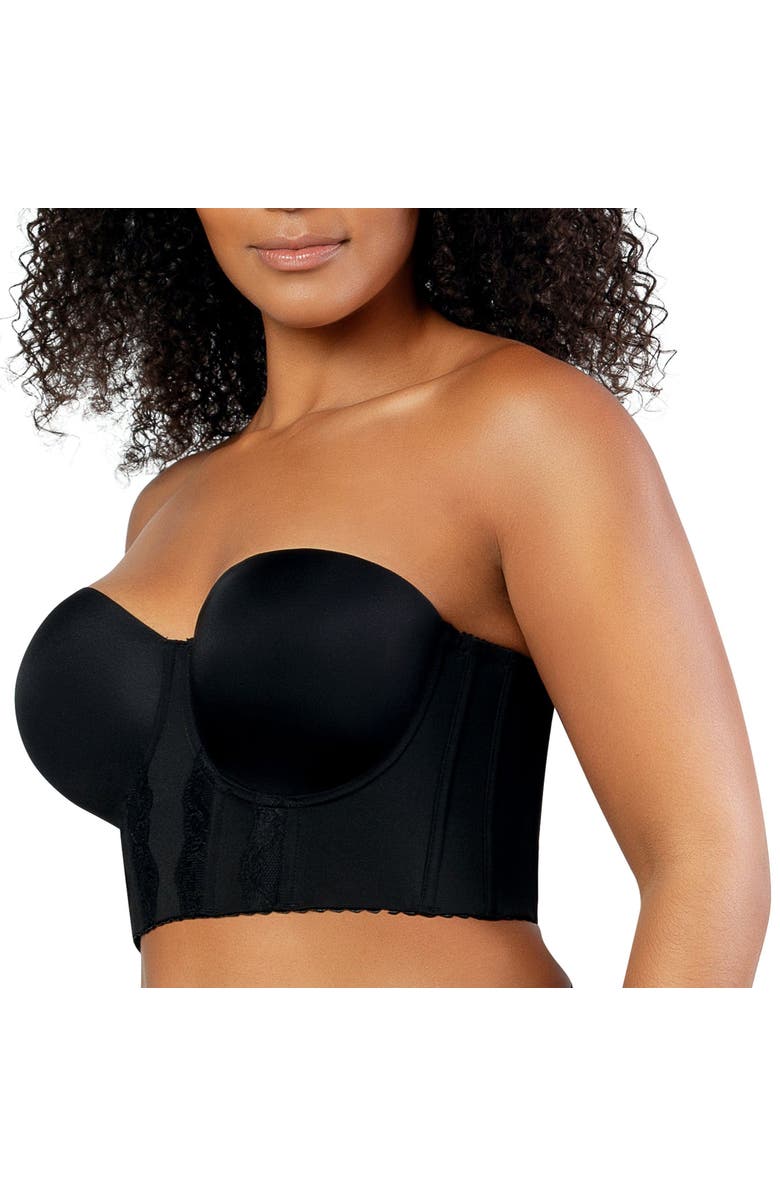 Parfait Elissa Full Busted Strapless Bustier, Alternate, color, Black