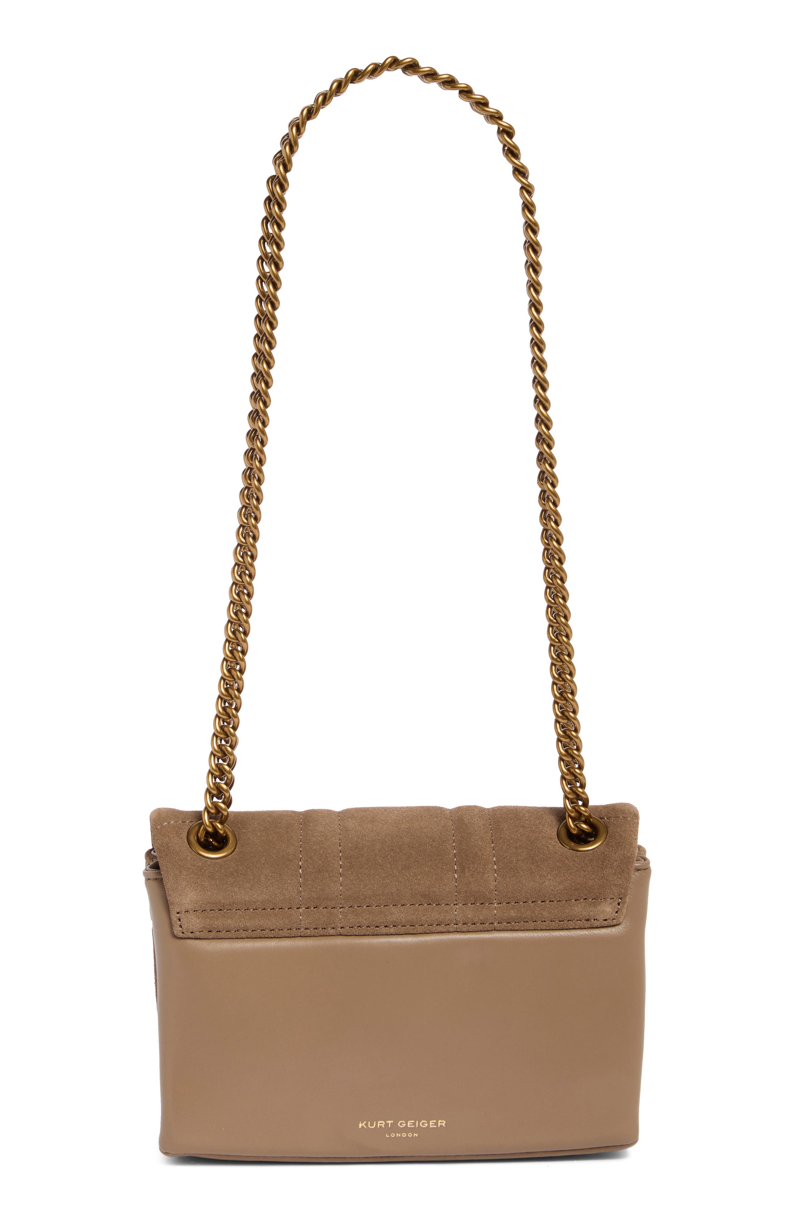 Kurt Geiger London Mini Kensington Convertible Leather Crossbody Bag, Alternate, color, Light Beige