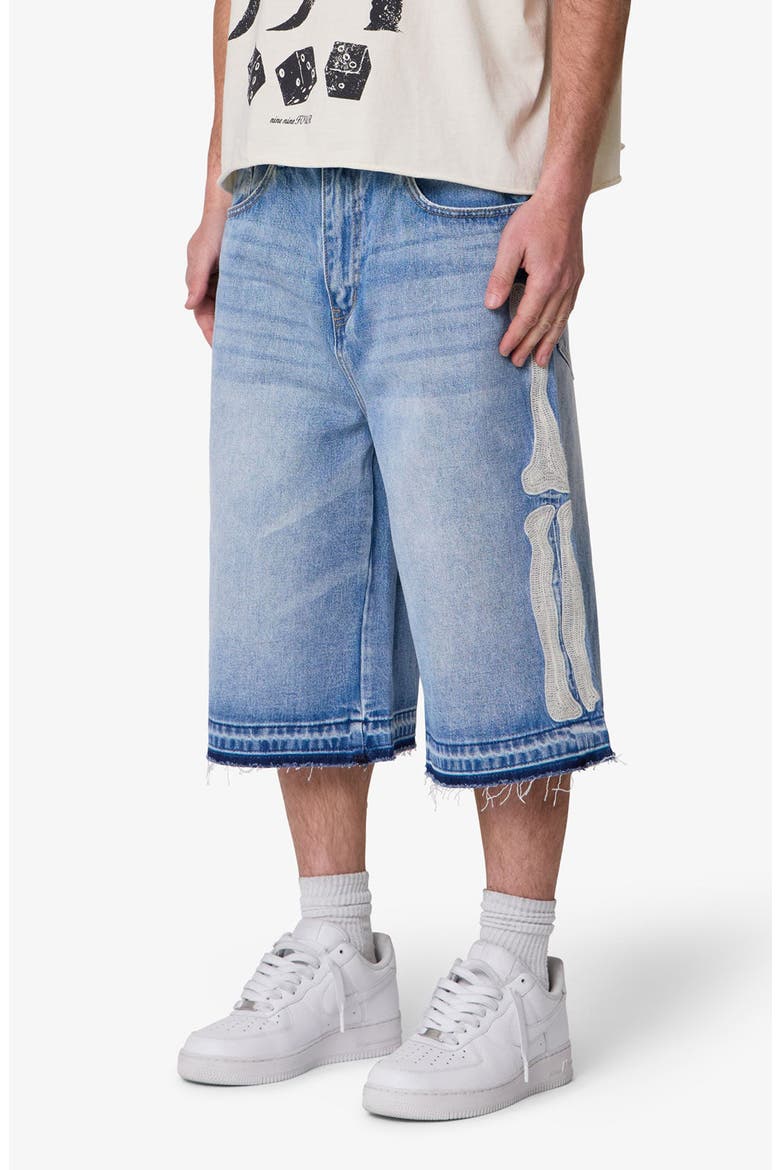 Ultra Baggy Bone Denim Shorts, Alternate, color, BLUE