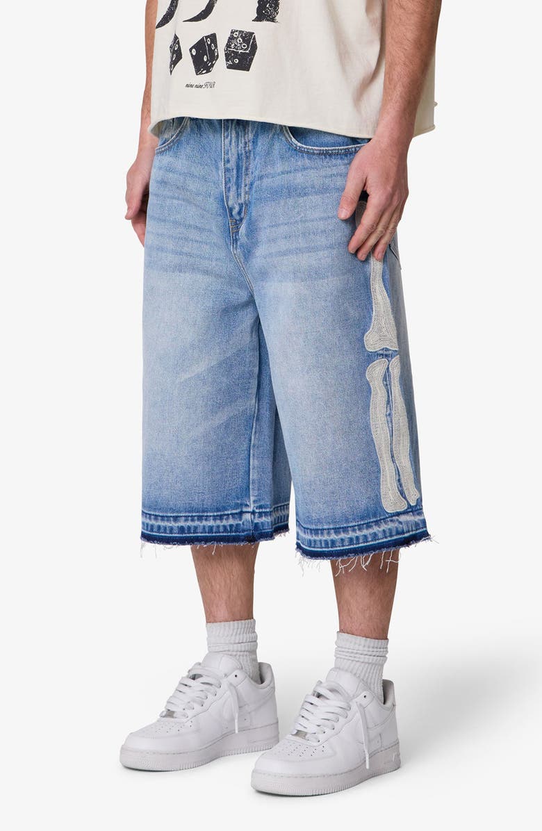 mnml Ultra Baggy Bone Denim Shorts, Alternate, color,