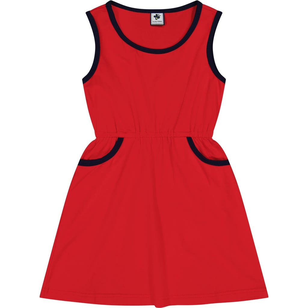 Busy Bees Ruby Pocket Dress Red In Red