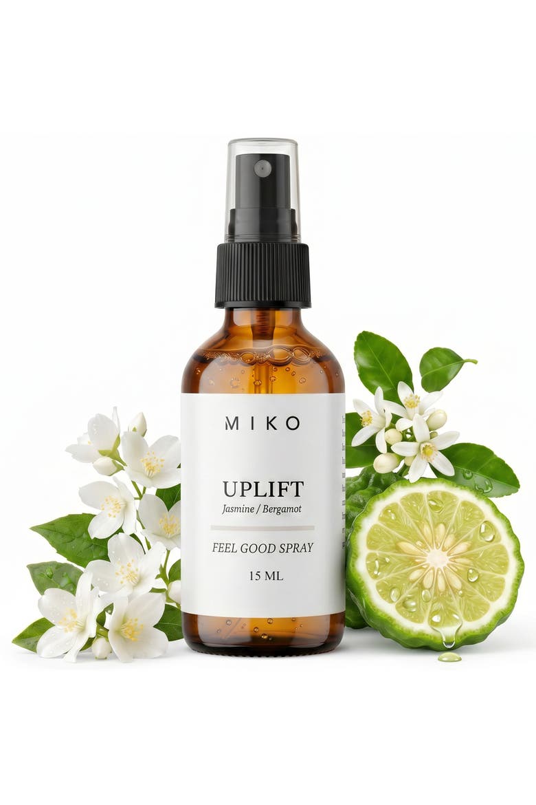 Uplift Room + Linen Mist with Jasmine & Bergamot 100% Organic 2 fl oz, Main, color, Clear