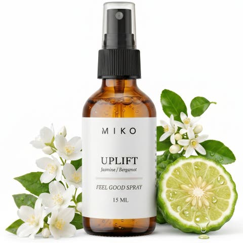 Miko Uplift Room + Linen Mist with Jasmine & Bergamot 100% Organic 2 fl oz