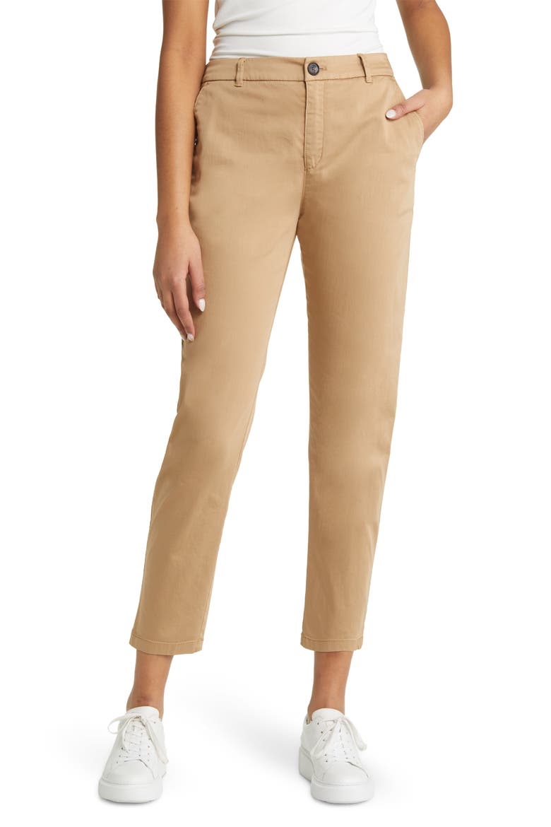 Tachine Stretch Cotton Trousers, Main, color, ICONIC CAMEL