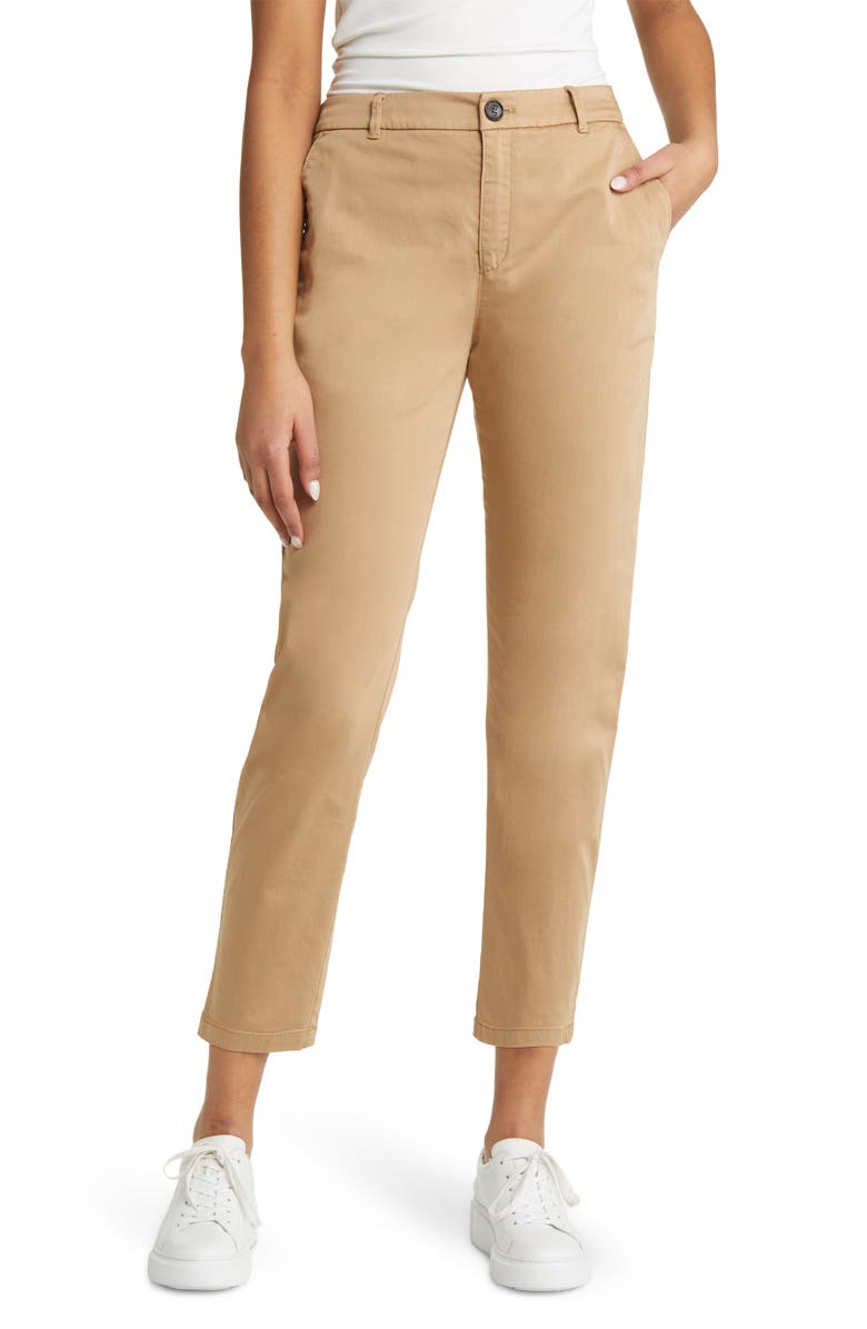 BOSS Tachine Stretch Cotton Trousers, Main, color, 