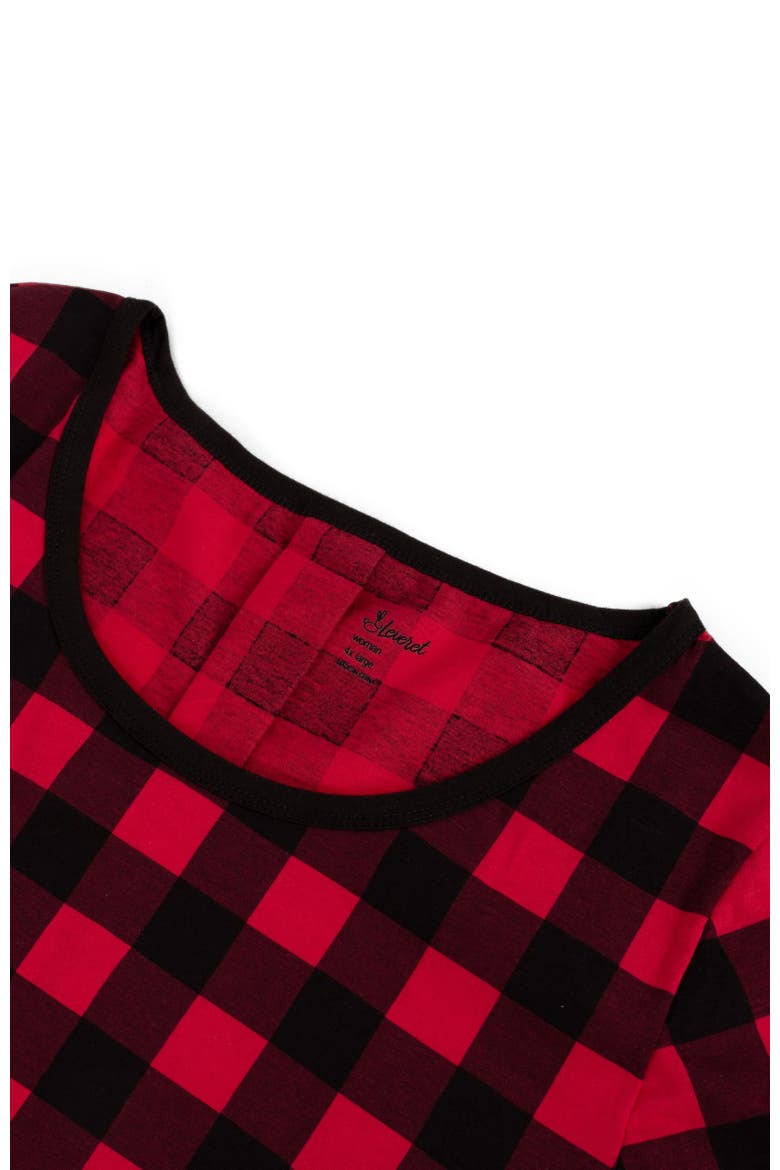 Women's Cotton Plaid Matching Family Holiday Pajamas, Alternate, color, Plaid Black & Red