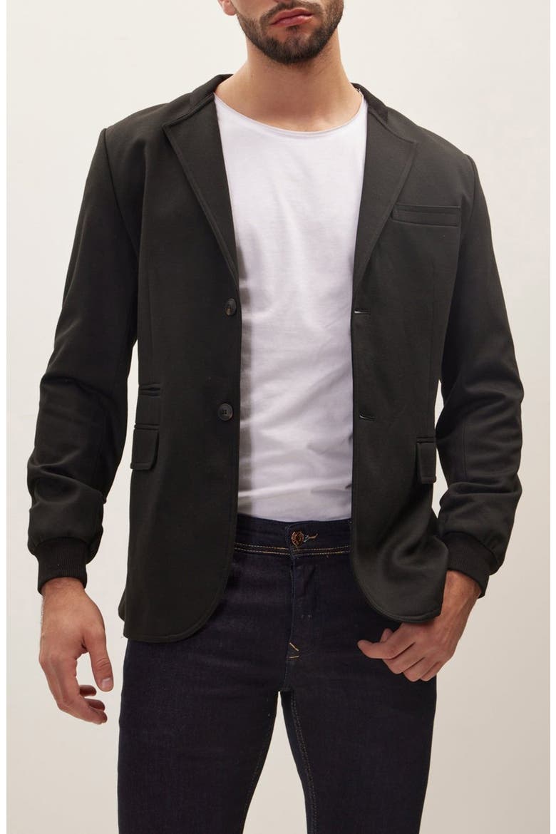 ELASTIC CUFF BLAZER, Main, color, BLACK