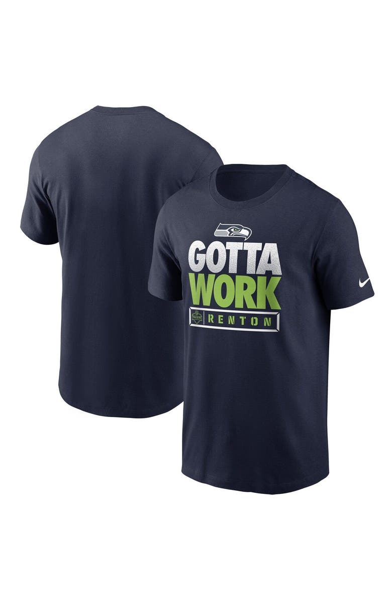 Nike Men's Nike College Navy Seattle Seahawks 2021 NFL Training Camp Gotta Work T-Shirt, Main, color,