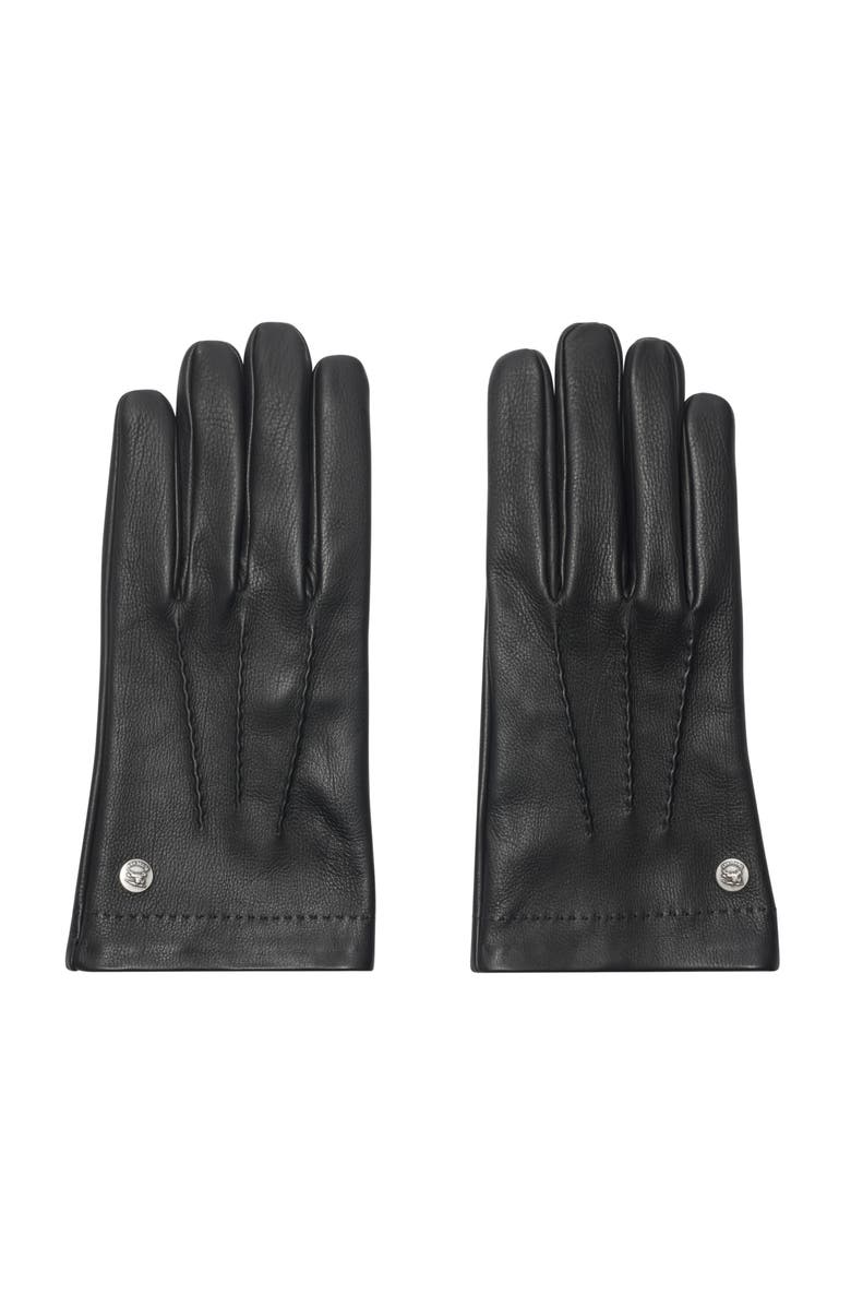 Burberry Leather Gloves, Main, color, 
