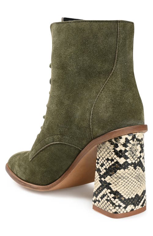 Journee Collection Journee Signature Edda Lace-up Bootie In Olive