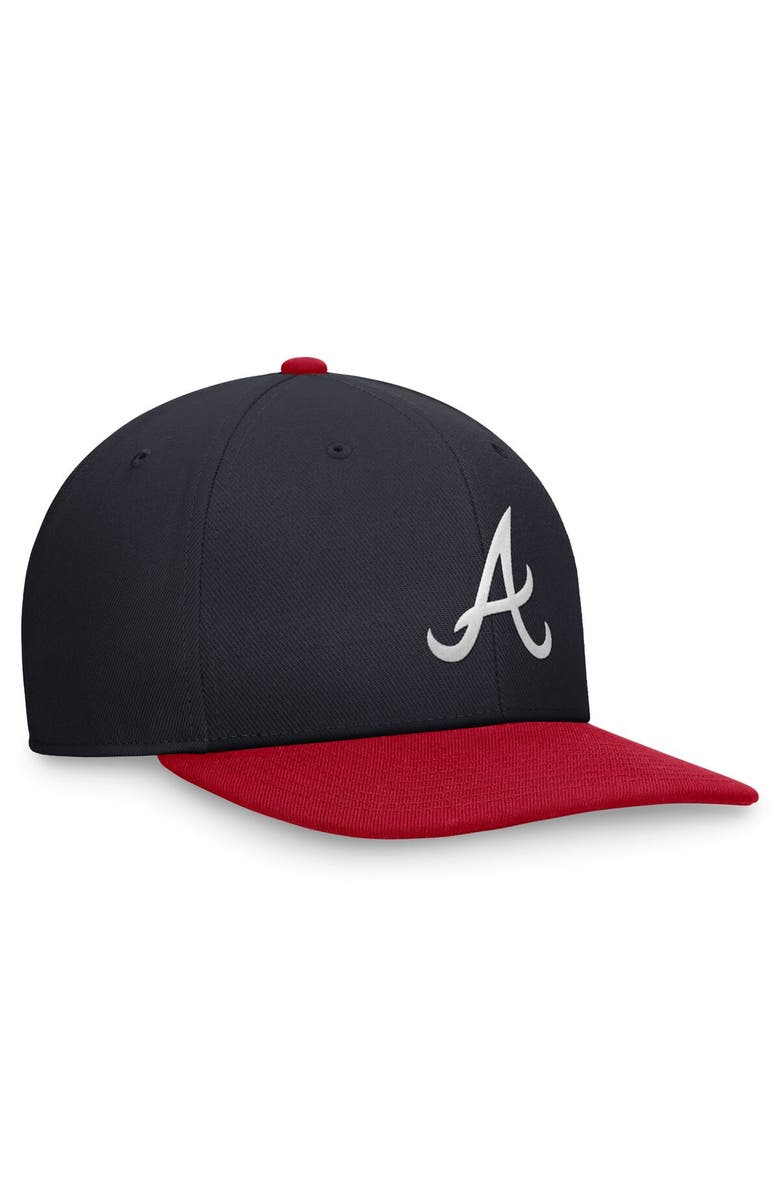 Nike Men's Nike Navy/Red Atlanta Braves Two-Tone Snapback Hat, Alternate, color, 