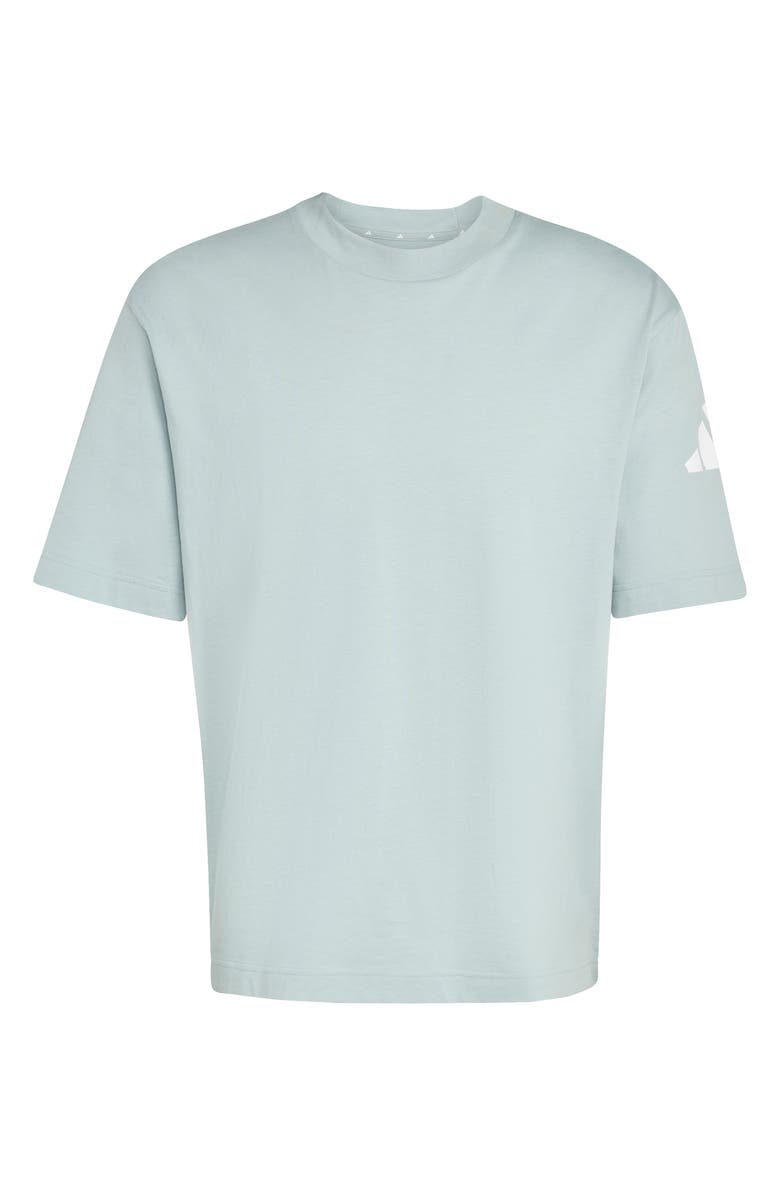 adidas Essentials Loose Fit 3-Bar Logo T-Shirt, Alternate, color, Wonder Sage/ White