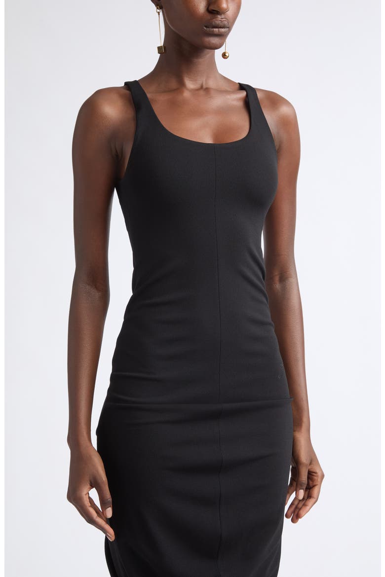 Regata Scoop Neck Midi Dress, Alternate, color, BLACK