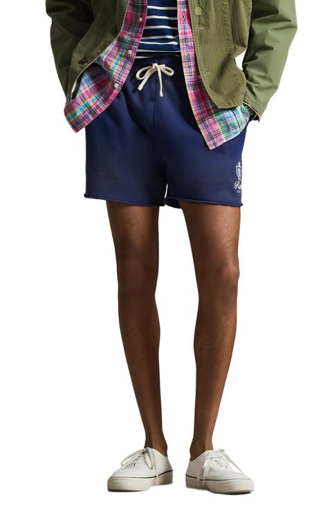 Relaxed Fit Embroidered Fleece Shorts