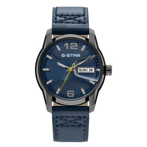 Selvedge - 42mm, Blue Dial, Blue Leather Strap Watch
