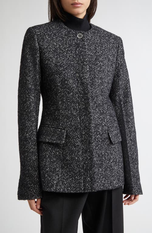 Totême Toteme Collarless Cinched Wool Blend Jacket In Multi