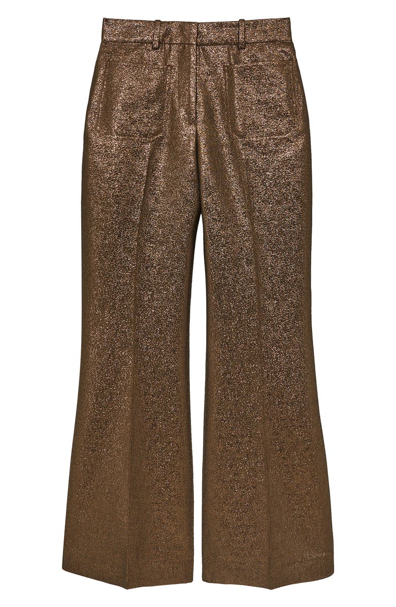 Reiss Sienna Metallic Patch Pocket Flare Leg Pants, Alternate, color, 