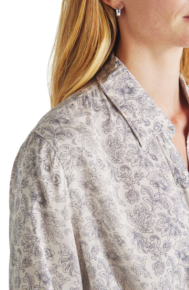 Splendid Mackenzie Paisley Print Blouse, Alternate, color, Moonstone Flrl
