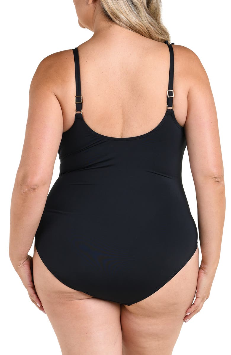 La Blanca Island Plunge One-Piece Swimsuit, Alternate, color, 