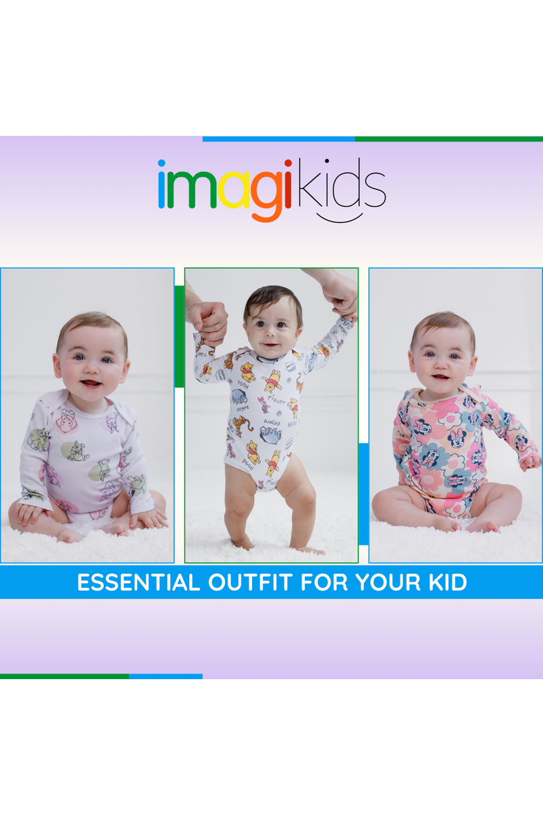 3-Pack Long Sleeve Bodysuits, Alternate, color, Bambi Marie Pink