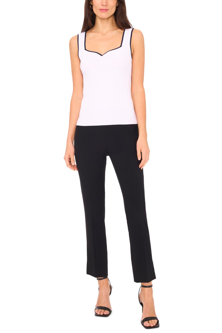 Piped Sweetheart Neck Sweater Tank Top, Alternate, color, BRIGHT WHITE