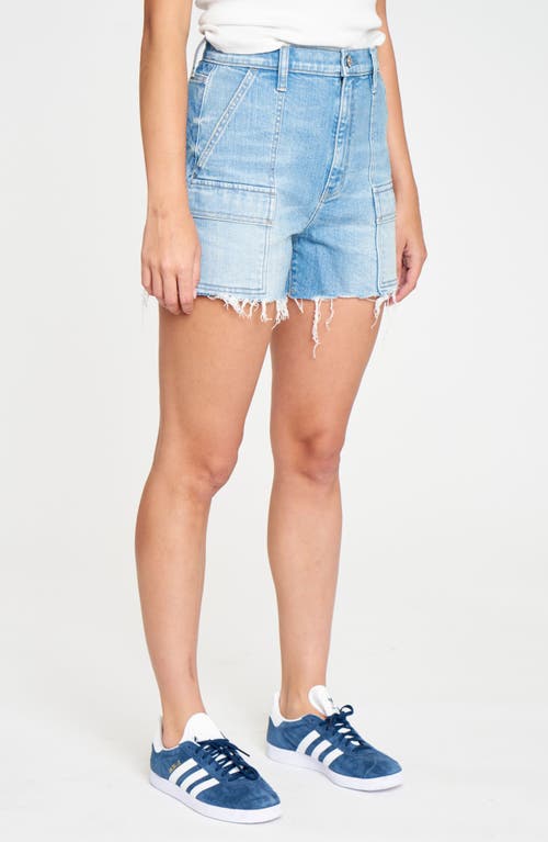 Daze The Knockout High Waist Cargo Denim Cutoff Shorts In Clarity