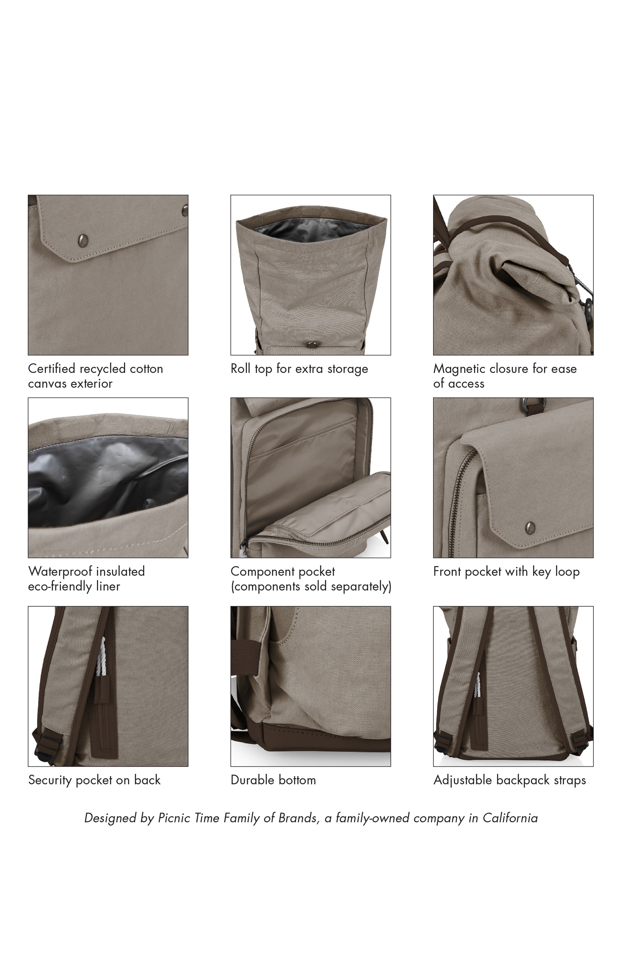Carmel Picnic Backpack, Alternate, color, GRAY
