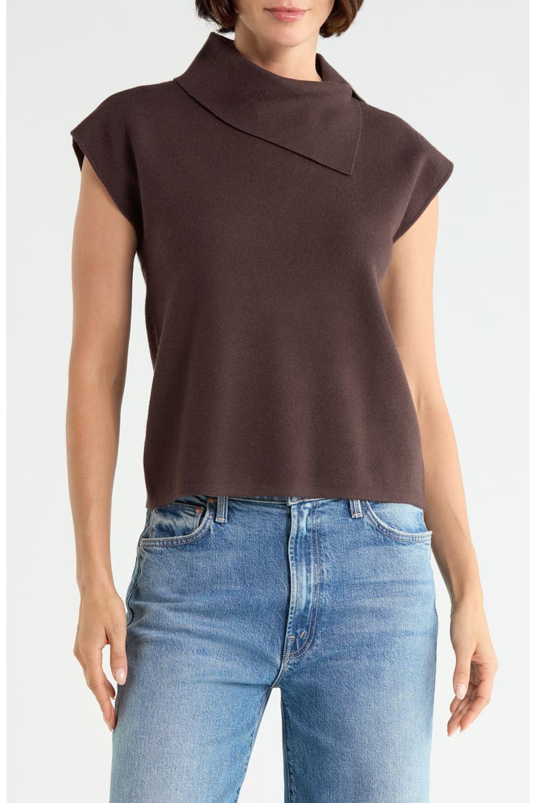 Envelope Neck Sleeveless Sweater, Main, color, HICKORY BROWN