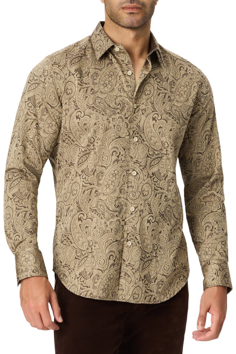 Hudson Stretch Button-Up Shirt, Main, color, KHAKI