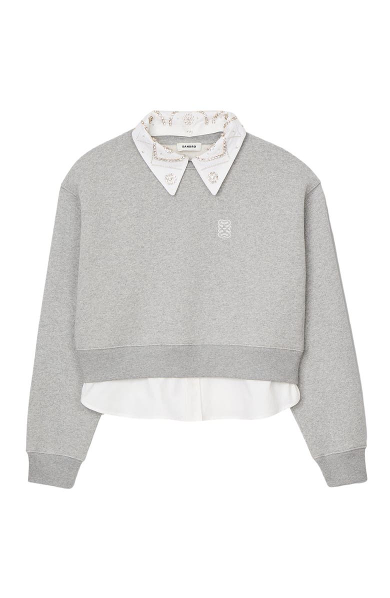 SANDRO Layered effect sweatshirt, Alternate, color,