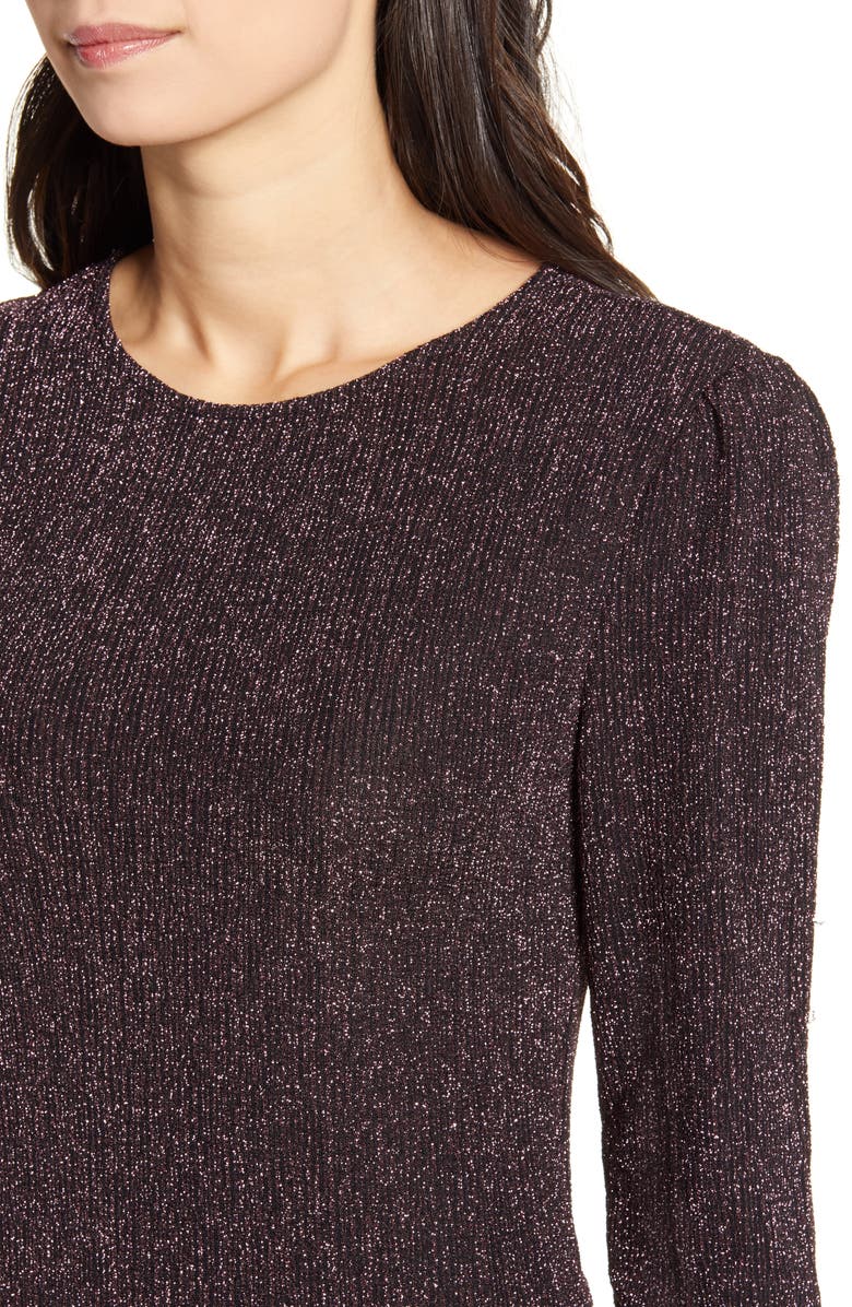 MINKPINK Metallic Texture Long Sleeve Minidress, Alternate, color, 