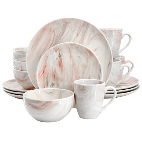 Fine Marble 16 Piece Porcelain Dinnerware Set