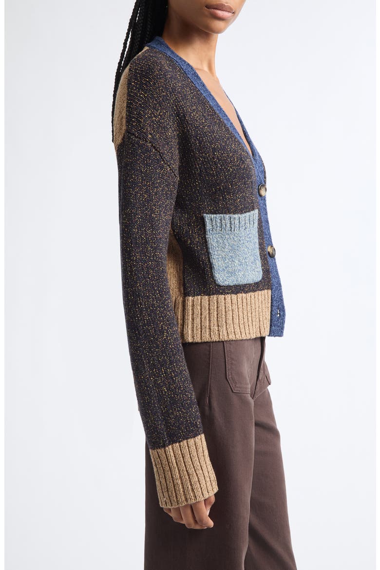 Josiane Button Front Cardigan, Alternate, color, HERITAGE NAVY MULTI