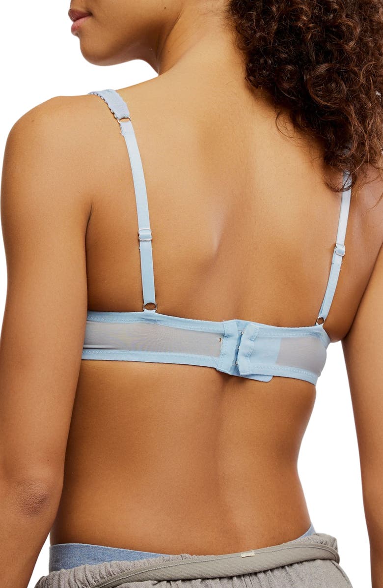 Free People Intimately FP Home Grown Stretch Cotton Eyelet Underwire Bra, Alternate, color, Clear Sky