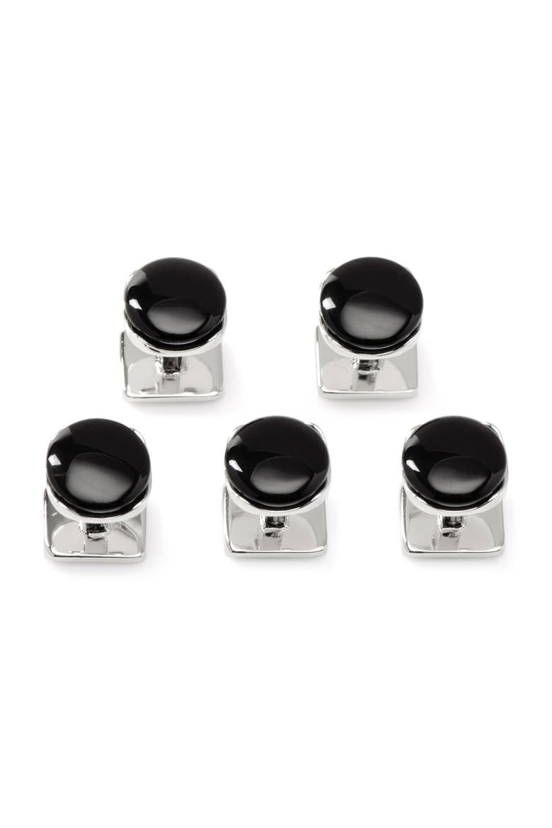 Formal Onyx Cuff Links & Studs Set, Alternate, color, BLACK