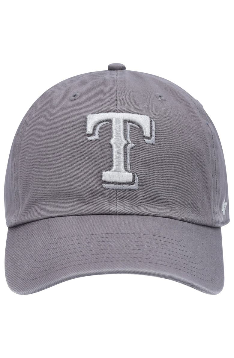 '47 Men's '47 Gray Texas Rangers Tonal Ballpark Clean Up Adjustable Hat, Alternate, color,