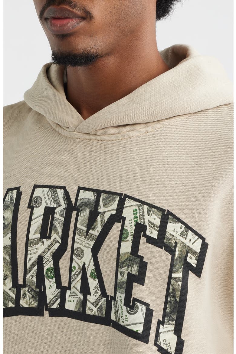 Money Arc Oversize Fleece Hoodie, Alternate, color, NATURAL
