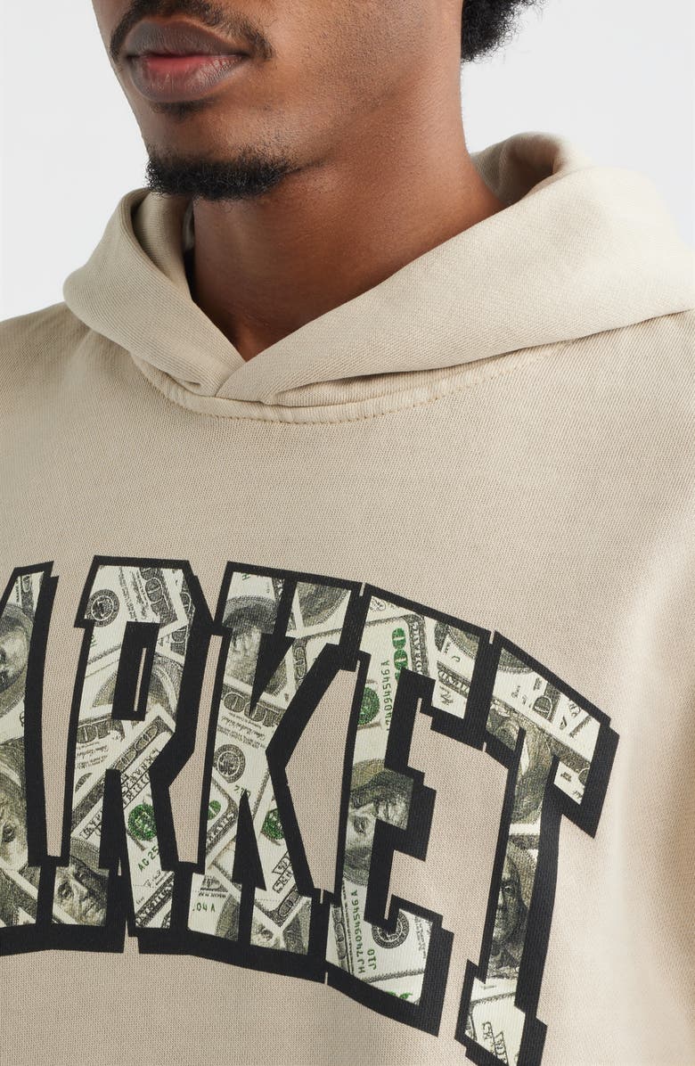 MARKET Money Arc Oversize Fleece Hoodie, Alternate, color, Natural