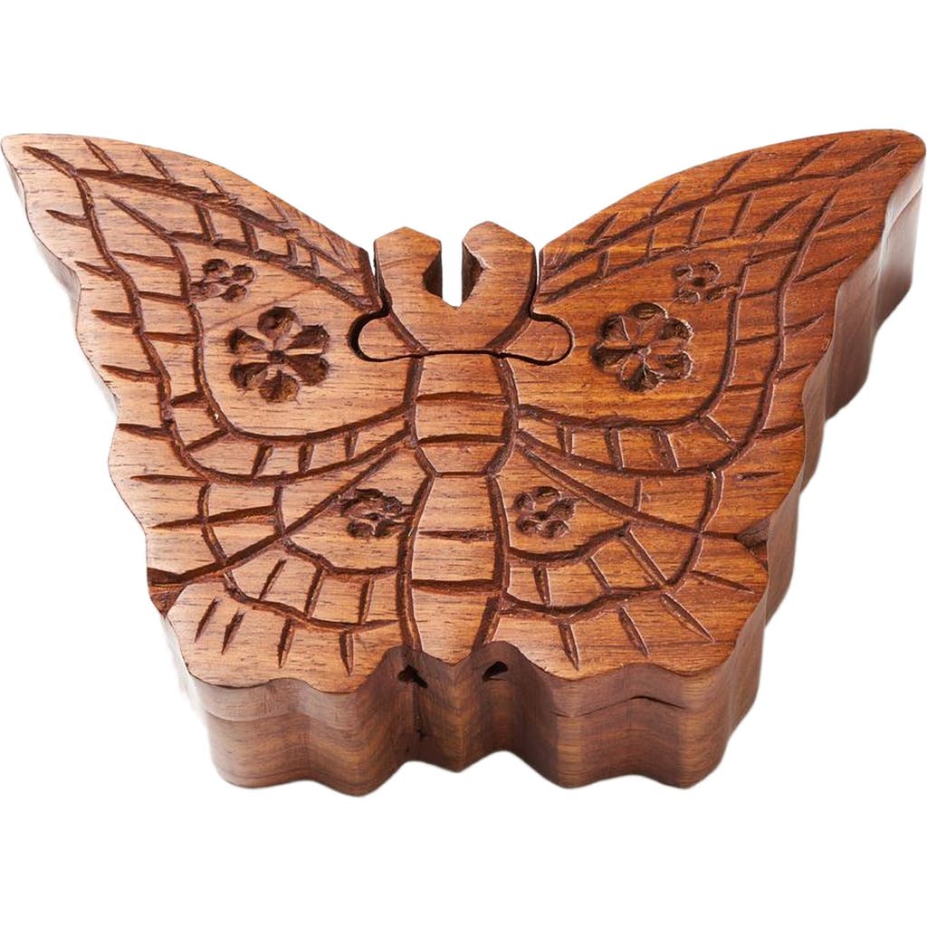 Matr Boomie Butterfly Puzzle Box - Handcrafted Sheesham Wood in Brown  product